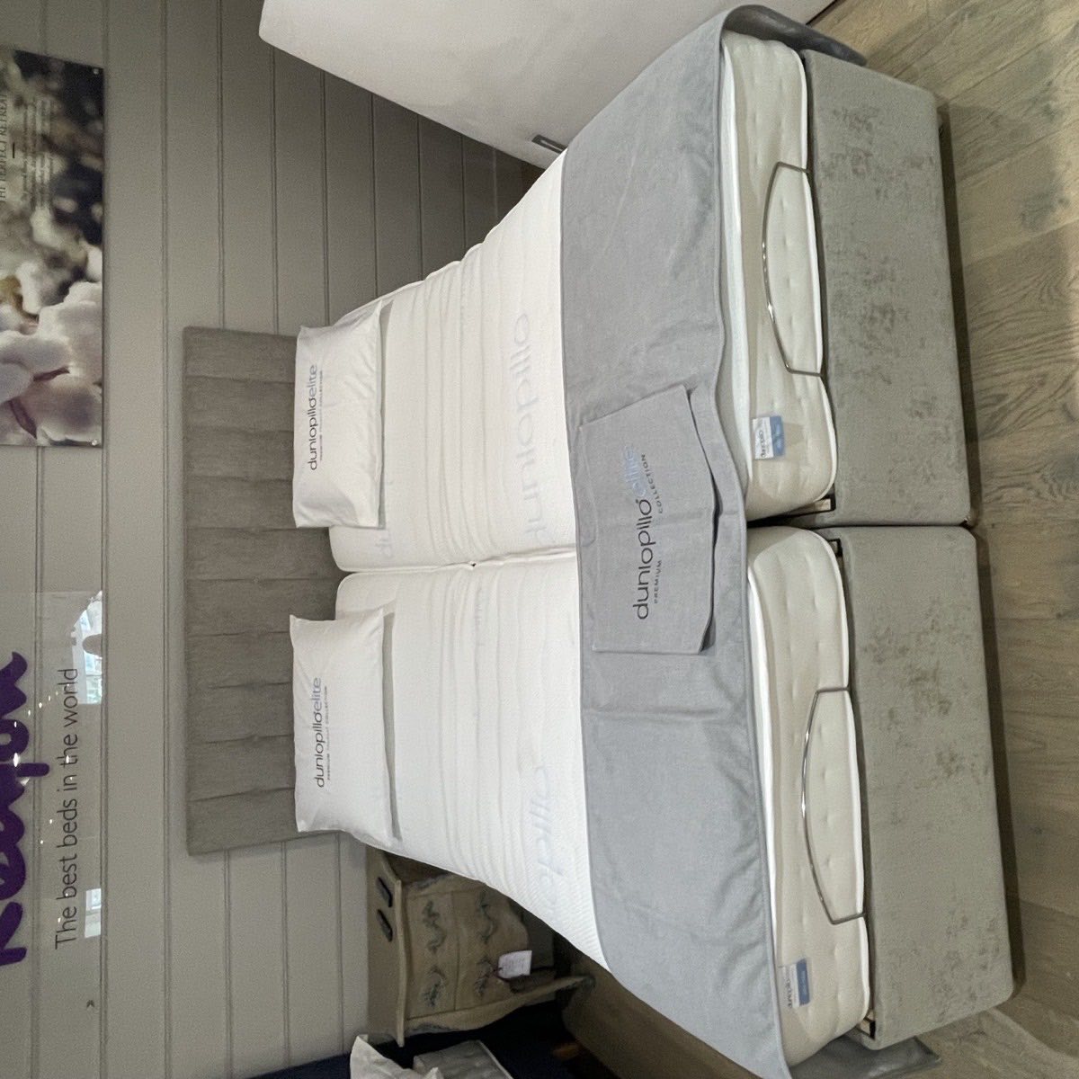 Dunlopillo Elite Relax adjustable bed set in the King's Road showroom